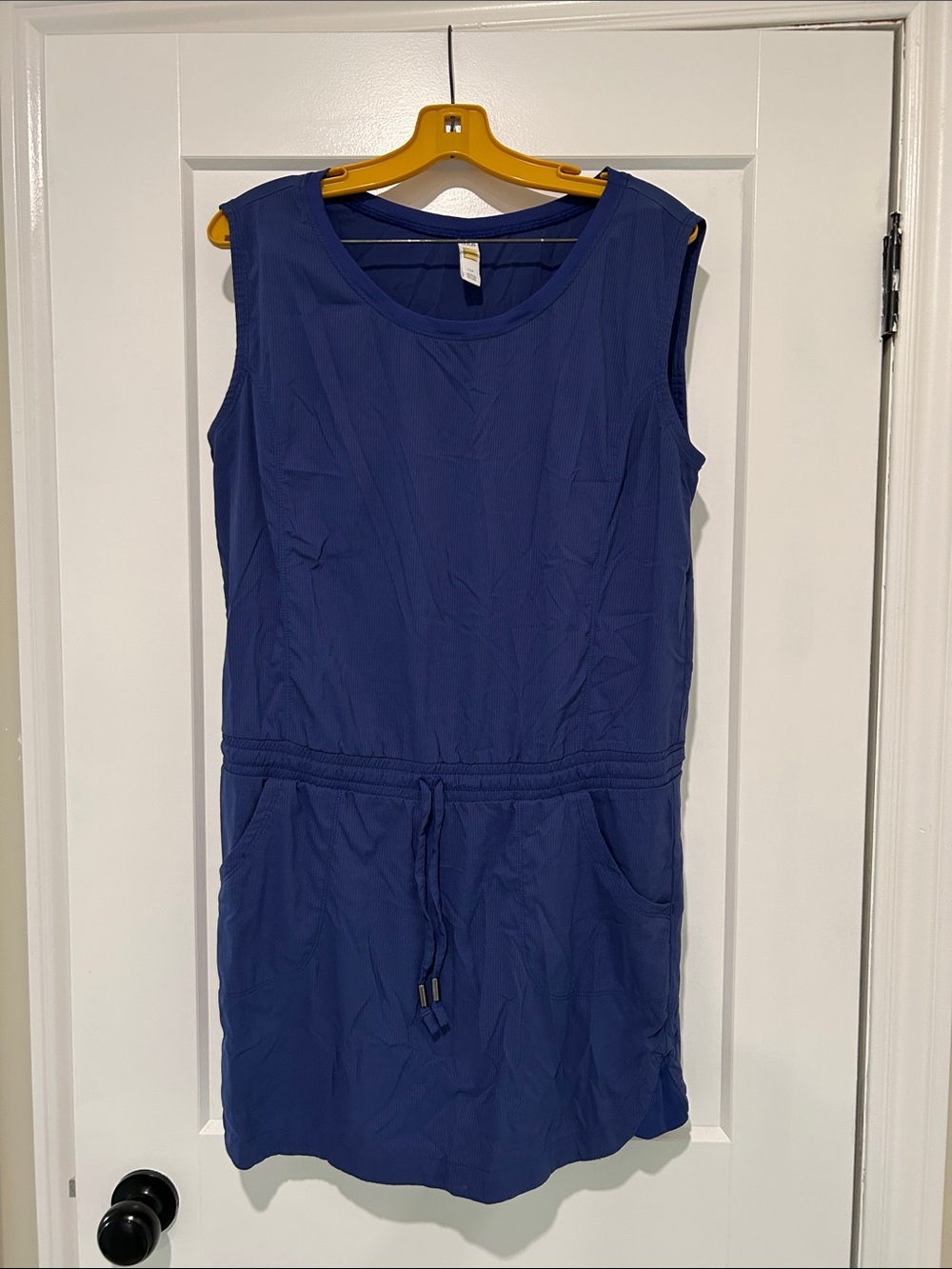 Lole Sleeveless Navy Drawstring-Waist Mini Dress